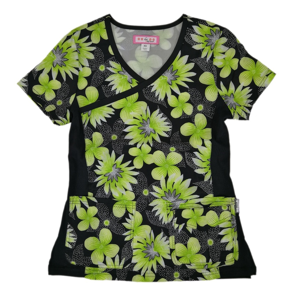 Koi Scrub Top 385PR-CRF Citrus Floral